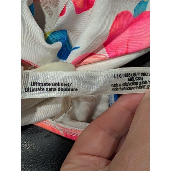 Victoria's Secret Pink Sports Bra Womens Sz Large Ultimate Unlined Floral - Picture 8 of 13